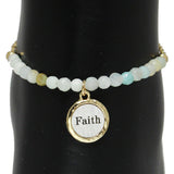 85754, "FAITH" CHARM BEAD ADJUSTABLE BRACELET