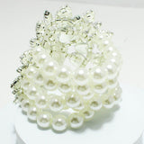 91511, CHUNKY MULTI RHINESTONE WITH PEARL BEAD STRETCH BRACELET