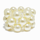 91587, 3PCS CHUNKY PEARL STATEMENT STRETCH BRACELET