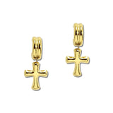 Stainless Steel Puffed Cross Hoop Drop Earrings – Gold · SSE361G_IVY IMG_6228