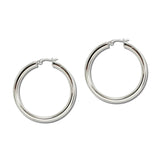 Chunky Tube Stainless Steel Hoop Earrings – Silver · SSE252R_IVY IMG_6230