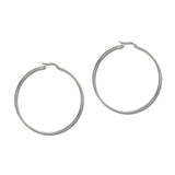 60Mm Large Round Tube Hoop Earrings – Silver · SSE209R_IVY IMG_6237