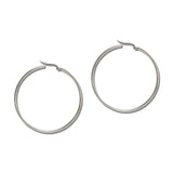 50Mm Classic Round Tube Hoop Earrings – Silver · SSE208R_IVY IMG_6239
