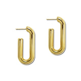 Elongated Oval Tube Stainless Steel Hoop Earrings – Gold · SSE265G_IVY IMG_6240