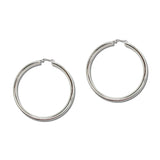 60Mm Large Chunky Tube Hoop Earrings – Silver · SSE254R_IVY IMG_6241