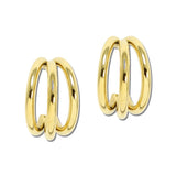 Stainless Steel Double Row Split Hoop Earrings – Gold · SSE314G_IVY IMG_6258
