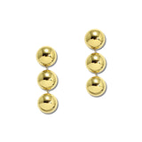 Stainless Steel Triple Sphere Ball Drop Earrings – Gold · SSE362G_IVY IMG_6259