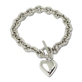 Puffed Heart Charm Toggle Stainless Steel Bracelet – Silver · SSB0033R_IVY IMG_6264