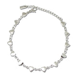 Dainty Heart Charm Station Stainless Steel Bracelet – Silver · SSB0025R_IVY IMG_6292