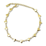 Dainty Heart Charm Station Stainless Steel Bracelet – Gold · SSB0025G_IVY IMG_6293