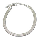 Flat Herringbone Stainless Steel Chain Bracelet – Silver · SSB0004R_IVY IMG_6310
