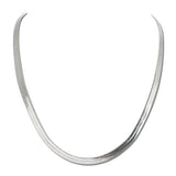 Flat Herringbone Stainless Steel Chain Necklace – Silver · SSN2218R_IVY IMG_6326