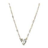 Faceted Heart Rhinestone Pendant Necklace – Gold/Clear · MN1493-CL_CRT IMG_6362