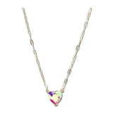 Faceted Heart Rhinestone Pendant Necklace – Gold/AB · MN1493-CLAB_CRT IMG_6363