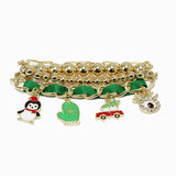 91915, PENGUIN CHRISTMAS THEME CHARM STRETCH BRACELET SET, HOLIDAY