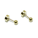 94889, GOLD DIPPED, ROMAN NUMERIC ACCENT ROUND STUD EARRING