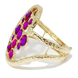 92212, ROUND RHINESTONE WITH CHUNKY HAMMERED METAL BANGLE BRACELET