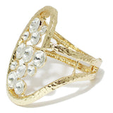 92212, ROUND RHINESTONE WITH CHUNKY HAMMERED METAL BANGLE BRACELET