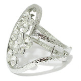 92212, ROUND RHINESTONE WITH CHUNKY HAMMERED METAL BANGLE BRACELET