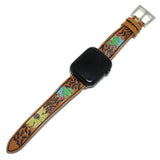 94282, CACTUS & SUNFLOWER WESTERN LEATHER APPLE WATCH BAND *38MM-40MM