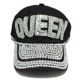 97914, "QUEEN" RHINESTONE BASEBALL CAP