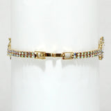 98167, MARQUISE CUBIC ZIRCONIA ACCENT PAVE RHINESTONE BRACELET