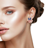 108335, AMERICAN FLAG PEACH SIGN ENAMEL STUD EARRING