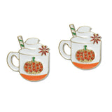108340, PUMPKIN SPICE LATTE ENAMEL STUD EARRING