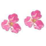 108338, FLOWER AB MATTE FINISH STUD EARRING