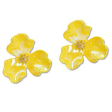 108338, FLOWER AB MATTE FINISH STUD EARRING