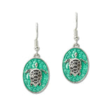 108602, SEA TURTLE OVAL SHAPE DANGLE EARRING
