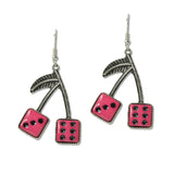 108604, WESTERN CHERRY DICE DANGLE EARRING