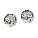 108613, WESTERN BUFFALO COIN STUD EARRING