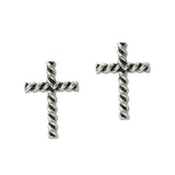 108608, WESTERN ROPE CROSS STUD EARRING