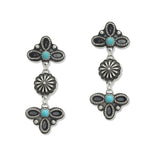 108407, WESTERN THEMED SYMBOL CONCHO DANGLE EARRING