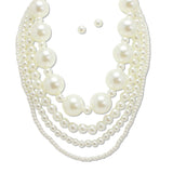 108717, BOLD PEARL ACCENT MULTI LAYERED NECKLACE