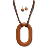 108367, CHUNKY GEOMETRIC WOOD CORD NECKLACE