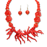 108383, SEA LIFE CORAL STATEMENT NECKLACE