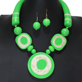 108382, ROUND GEOMETRIC CELLULOID ACETATE NECKLACE