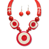 108382, ROUND GEOMETRIC CELLULOID ACETATE NECKLACE