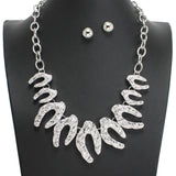 107763, GEOMETRIC HAMMERED METAL STATEMENT NECKLACE
