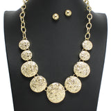 107746, HAMMERED GEOMETRIC METAL STATEMENT NECKLACE