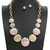 107746, HAMMERED GEOMETRIC METAL STATEMENT NECKLACE