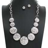 107746, HAMMERED GEOMETRIC METAL STATEMENT NECKLACE