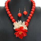 107356, FLOWER CELLULOID ACETATE BEADED NECKLACE