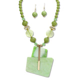 108381, GEOMETRIC GLITTER CELLULOID ACETATE BEADED NECKLACE