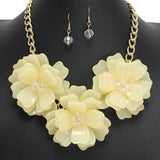 107144, FLOWER ACRYLIC STATEMENT NECKLACE