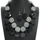 107404, GEOMETRIC CELLULOID ACETATE STATEMENT NECKLACE