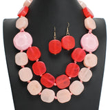107404, GEOMETRIC CELLULOID ACETATE STATEMENT NECKLACE