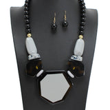 107365, GEOMETRIC CELLULOID ACETATE NECKLACE